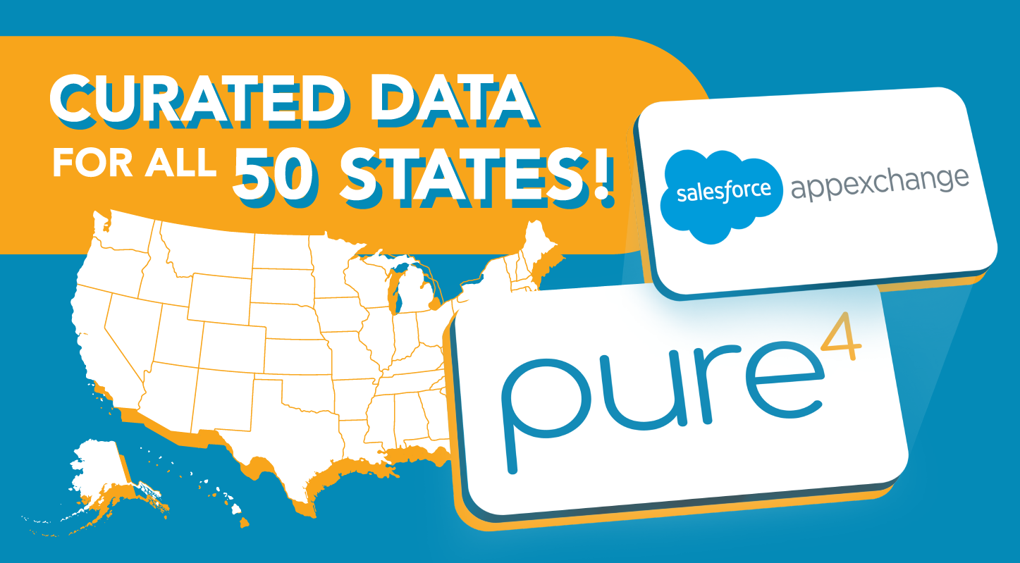 curated data for all 50 states | salesforce appexchange | pure4 | salesforce health cloud